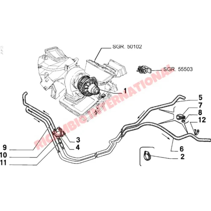 Water Heater Hose - Fiat 126 - Heating & Cooling