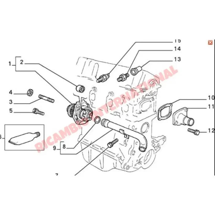 Water Pump Metal Pipe - Fiat Punto MK1 Uno Panda - Heating and Cooling