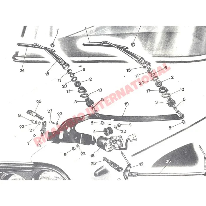 Windscreen Wiper Pivot Base Rubber Seal Kit (2) - Lancia Fulvia - Wiper - Washer & Associated Parts