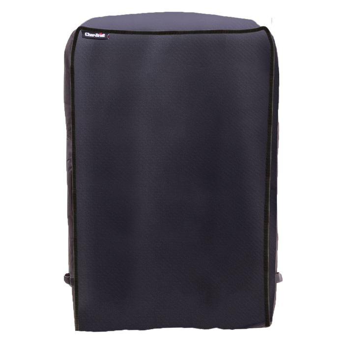 Dark gray Char-Broil portable grill cover with brand logo.